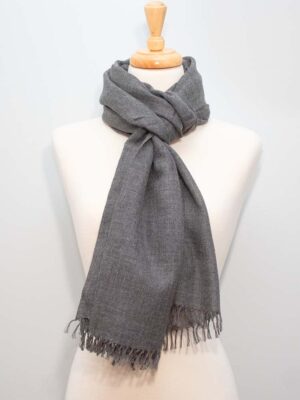 Graphite Grace Alpaca Scarf - dark grey - men