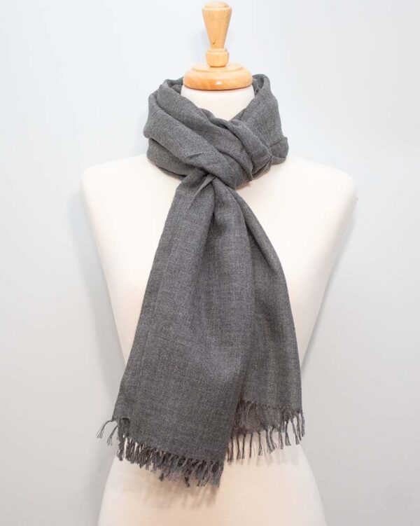 Graphite Grace Alpaca Scarf - dark grey - men